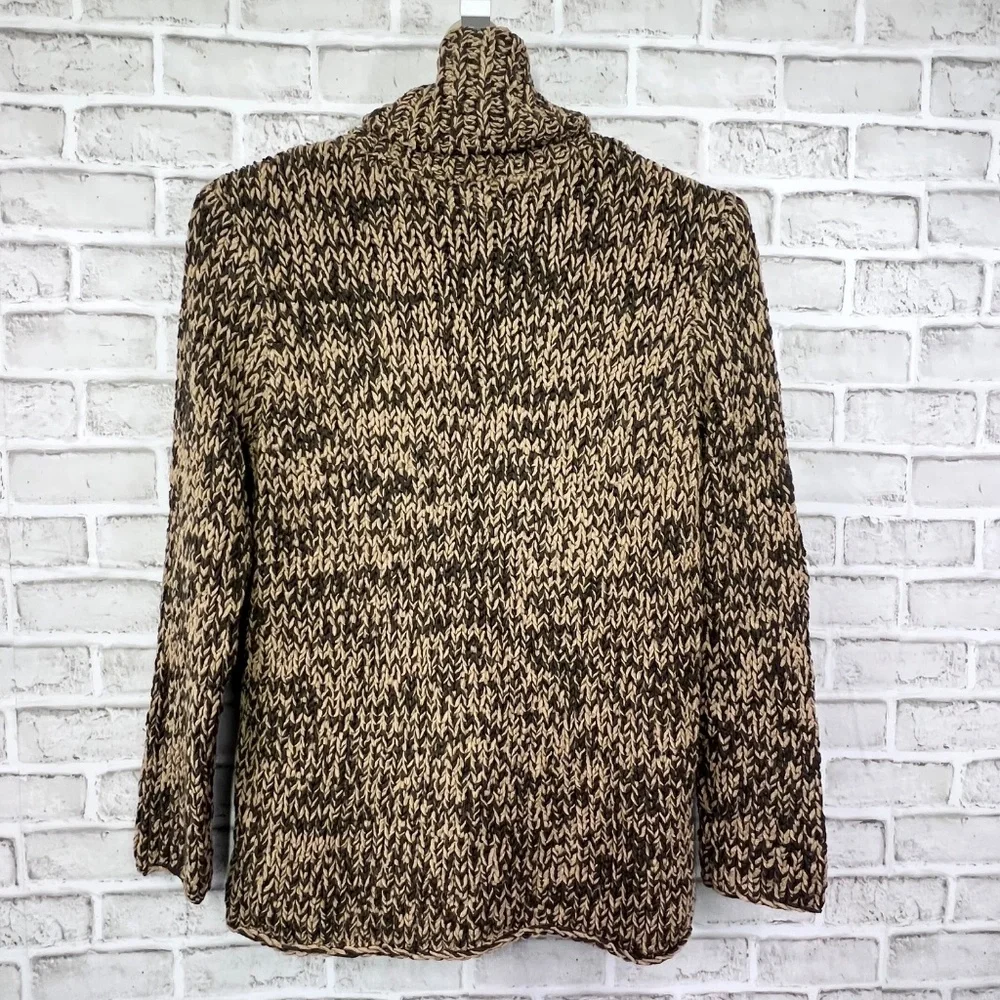 |•CALVIN KLEIN JEANS•| Large Knit Brown Turtleneck Sweater Size Medium